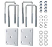 Racewill Square U Bolt Kit for Boat Trailer Axle Leaf Springs, Trailer Leaf Spring U Bolts, for 2x2 Axle - 5 1/4" Long