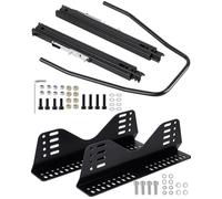 Racewill Universal Racing Seat Bracket with Seat Slider, Side Mounting Bracket Track Assembly Sets Compatible with NRG Sparco and Most Aftermarket Seats