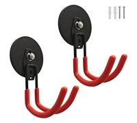 Racfenick Extra Large Enhanced Magnetic Hooks - Heavy Duty J Hangers for Garage Storage, 2-Pack Strong Magnet Utility Hooks for Tools and Equipment Organization (Orange)