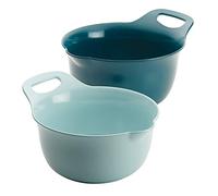 Rachael Ray 47644 2-Piece Mixing Bowl Set Melamine, Light Blue & Teal