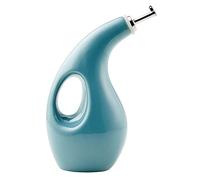 Rachael Ray 48467 Ceramic EVOO Oil and Vinegar Dispensing Bottle with Spout, 24 Ounce - Agave Blue