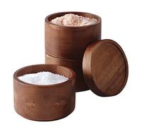 Rachael Ray 56593 Pantryware Cellar Wood Salt Box Stacking Set, Brown
