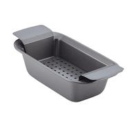 Rachael Ray Bakeware Meatloaf/Nonstick Baking Loaf Pan with Insert, 9 Inch x 5 Inch, Gray