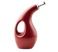 Rachael Ray Ceramic EVOO Oil and Vinegar Dispensing Bottle with Spout, 24 Ounce - Cranberry Red