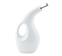 Rachael Ray Ceramic EVOO Oil and Vinegar Dispensing Bottle with Spout, 24 Ounce, White