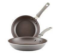 Rachael Ray Cook + Create Nonstick Frying Pans/Skillet Set, 9.5 Inch and 11.75 Inch, Gray