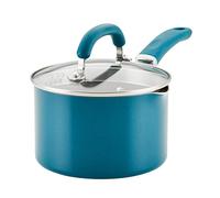 Rachael Ray Create Delicious Nonstick Induction Saucepan with Straining Lid, 2 Quart, Teal Shimmer