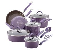 Rachael Ray Cucina Nonstick Cookware Pots and Pans Set, 12 Piece, Lavender