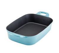 Rachael Ray NITRO Cast Iron Roasting Lasagna Pan/Baking Dish, Roaster/Rectangular, 9 Inch x 13 Inch, Agave Blue