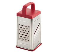 Rachael Ray Tools and Gadgets Stainless Steel Box Grater for Vegetables, Chocolate, Hard Cheeses, and More, Red
