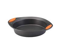 Rachael Ray Yum -o! Nonstick Bakeware Baking Pan with Grips/Nonstick Cake Pan with Grips, Round - 9 Inch, Gray