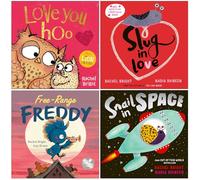 Rachel Bright Collection 4 Books Set (Love You Hoo, Slug in Love, Free-Range Freddy & Snail in Space)