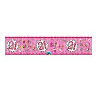 Rachel Ellen 21St Foil Happy Birthday Banner Pink (One Size)