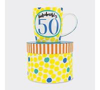 Rachel Ellen Bone China Mug in Gift Box - Fabulously 50 - 50th Birthday