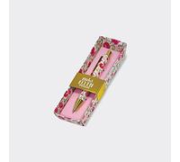 Rachel Ellen Boxed Retractable Ballpoint Pen - Black Ink (Pink Rosey Floral) BOXPEN9