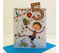 Rachel Ellen Boy Age 5 Today Happy Birthday Card - Football