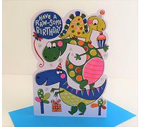 Rachel Ellen Boy Have A Raw-some Birthday Card - Dinosaurs
