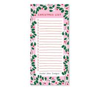 Rachel Ellen Christmas Shopping List Pad, Holly Design, A5 21x10.1cm, Festive to-Do Notepad with Tick Boxes, Mistletoe Border
