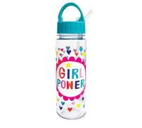 Rachel Ellen Designs Girl Power Water Bottle - 500ml Leakproof with Flip Straw | Motivational Reusable Drinks Bottle for Kids | BPA Free