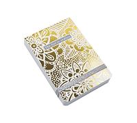Rachel Ellen Designs- Lustre Gold Floral Design A7 Mini Notepad