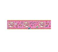Rachel Ellen Foil 50Th Birthday Banner Pink (One Size)