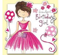 Rachel Ellen Girl and Balloons Birthday Card