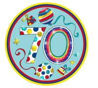 Rachel Ellen Glitter 70th Badge in Duck Egg Blue Rachel Ellen Duck Egg Blue