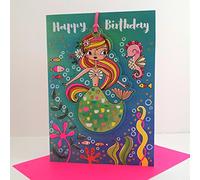 Rachel Ellen Hand Finished Keepsake Gift Tag Mermaid Happy Birthday Card