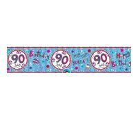 Rachel Ellen Happy Foil 90Th Banner Blue (One Size)
