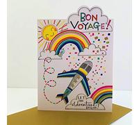 Rachel Ellen Let The Adventure Begin Bon Voyage Card - Aeroplane Rainbow