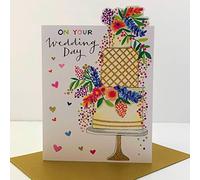 Rachel Ellen On Your Wedding Day Card - Wedding Cake Flowers Hearts