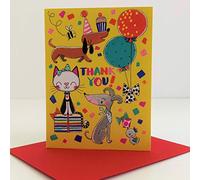 Rachel Ellen Pack Of 5 Thank You Cards - Cats & Dogs