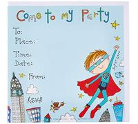 Rachel Ellen Set of 8 Children's Party Invitations - Super Hero Invites