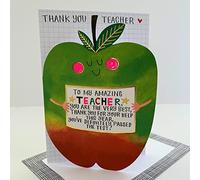 Rachel Ellen Thank You Amazing Teacher Card - Die Cut Apple