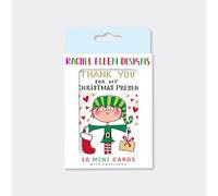 Rachel Ellen Thank You - Elf Christmas Notecards - Pack of 10 Mini Cards with Envelopes