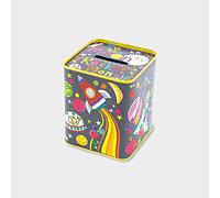 Rachel Ellen To the Moon Money Box Tin Gift Rocket Money,Multicolor,9.5cm x 7.5cm x 8cm