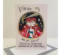 Rachel Ellen Virgo Zodiac Star Sign Birthday Card - Aug 23rd - Sep 22nd Cosmic
