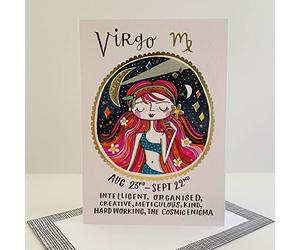 Rachel Ellen Virgo Zodiac Star Sign Birthday Card - Aug 23rd - Sep 22nd Cosmic