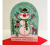 Rachel Ellen Wonderful Grandson Merry Christmas Card - Snowman