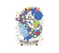 Rachel Ellen You're A Big Brother Congratulations Card - Dinosaur's On Skateboard