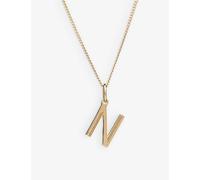 Rachel Jackson Womens 22 Carat Gold Plated Art Deco N Initial 22ct Yellow Gold-plated Sterling-silver Necklace 1size
