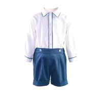 Rachel Riley Blue Cord Short & Shirt Set - blue - 6m
