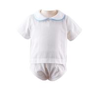 Rachel Riley Blue Peter Pan Collar Body - blue - 3m