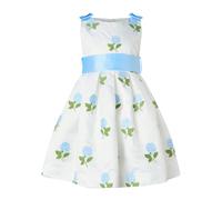 Rachel Riley Blue Rose Embroidered Organza Dress - blue - 7y