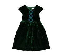 Rachel Riley bow-detailing flared velvet dress - Green 2 yrs-3 yrs-4 yrs