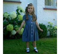 Rachel Riley Chambray Button-front Dress - navy - 4y