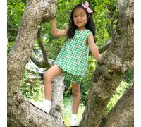 Rachel Riley Cherry Check Scalloped Top & Short Set - green - 10y