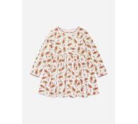 Rachel Riley Girls Gingerbread Jersey Dress in White - Red - 5 Yrs