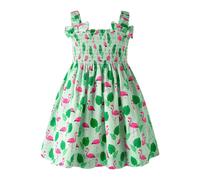 Rachel Riley Green Flamingo Sundress & Bloomers - green/pink - 24m