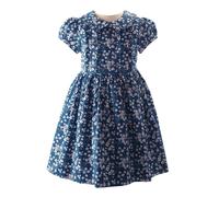 Rachel Riley Navy Mini Floral Frill Dress - navy - 6y